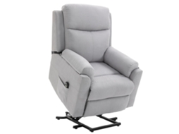 Poltrona Elétrica Para Idosos Com Função De Reclinar, Linho Toque Cinza Claro 83x89x102 Cm, Auxílio Confortável Para Levantar.