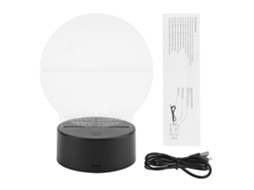 Lâmpada de Noite com Base Abs Padrão Planetário Interruptor Touch 3d Preto S/MARCA