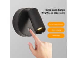 2026 lâmpada de Parede Magnética Ajustável Led Regulável com Interruptor Táctil Recarregável Usb c para Dormitório Leitura Protetora de Olhos