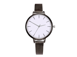 Relógio Feminino de Quartzo com Pulseira de Malha Fina Elegeante Design Simples