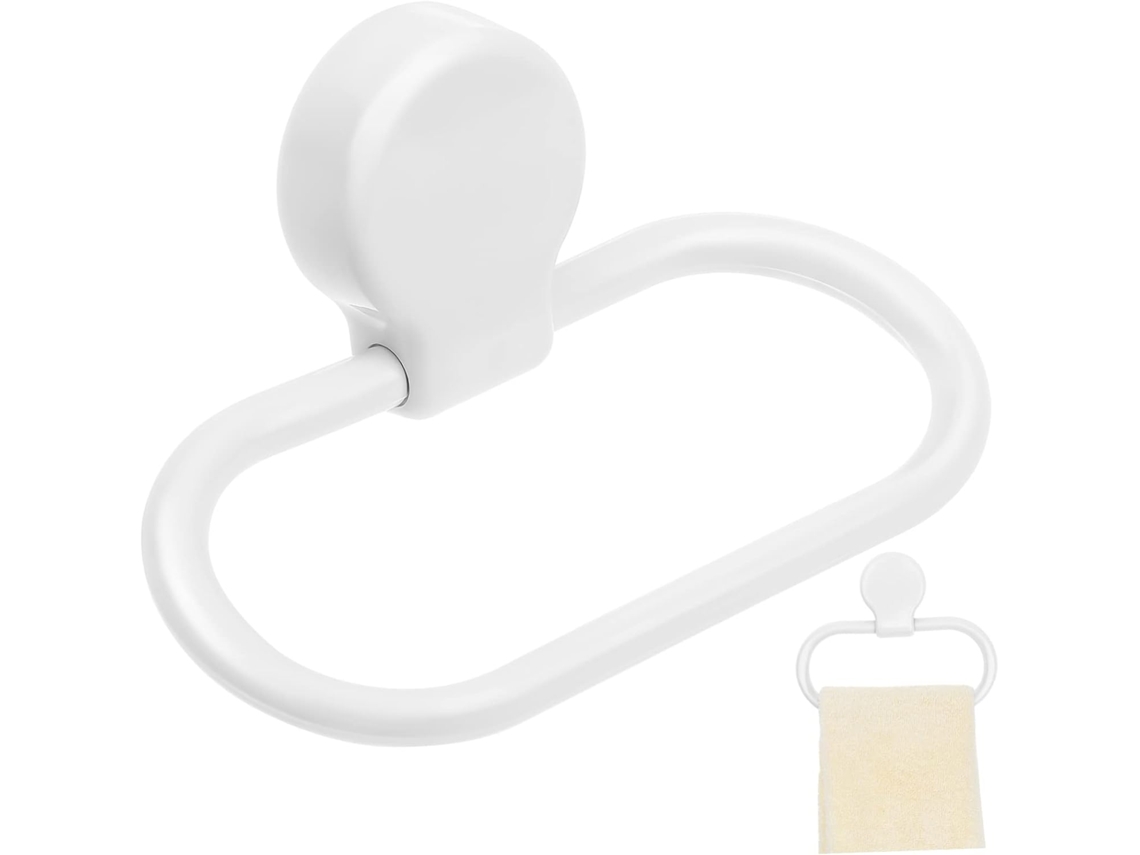 Porta Toalhas Autoadesivo Em Abs Branco, Sem Precisar Furar, Ideal Para Banheiro E Cozinha, Fá Gokoco
