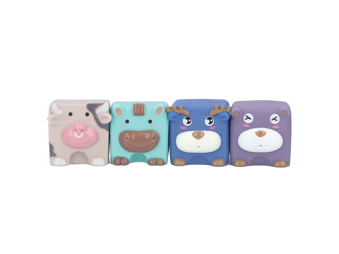 Ats 4pcs Bloques de Construcción Suaves Apilables Con Forma de Animal Cariño para Morder Y Sensoriales Juguete