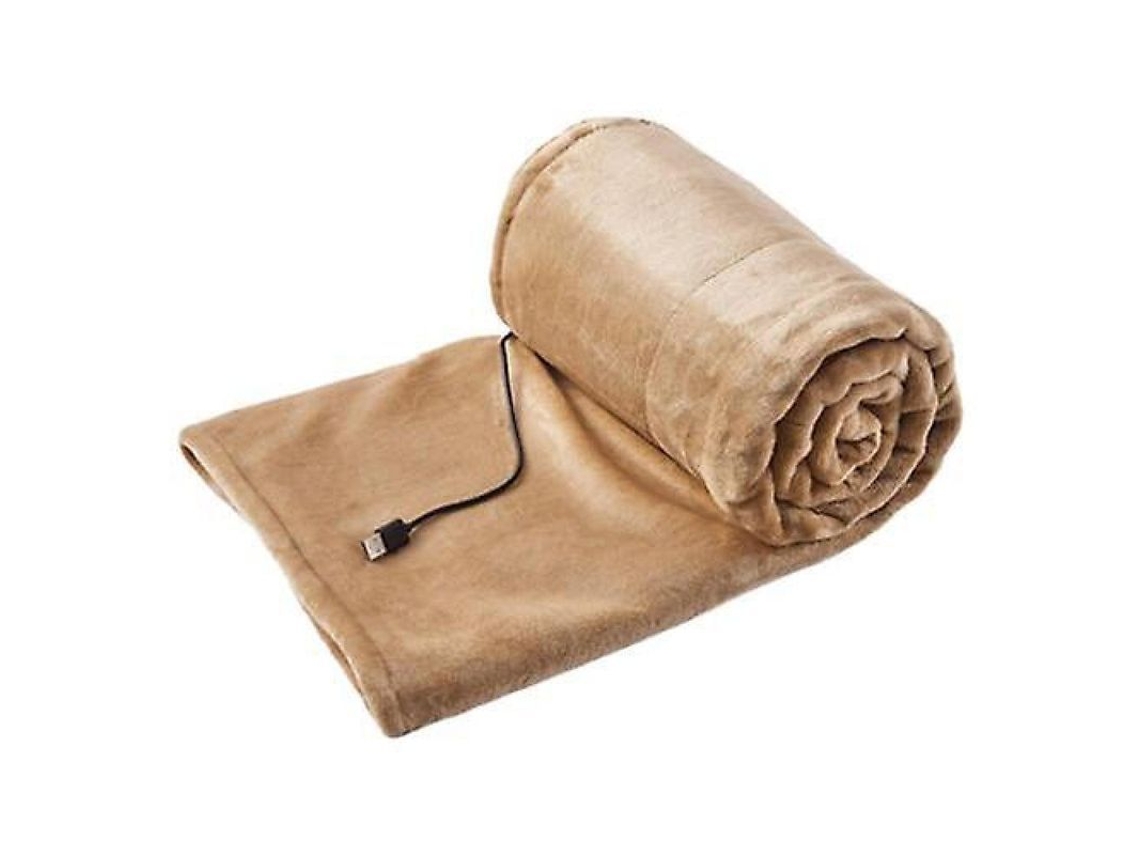 Manta Elétrica Usb de Lã Portátil 100x80cm Amarela | S/MARCA
