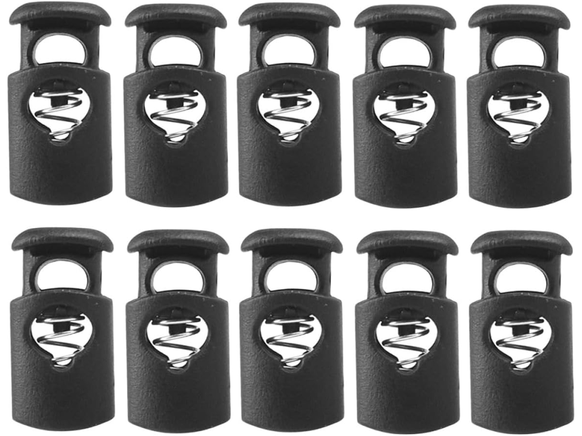 Trava De Cabo De Mola De Plástico Preto, Pacote Com 10 Unidades, Travas De Cabo Ajustáveis.