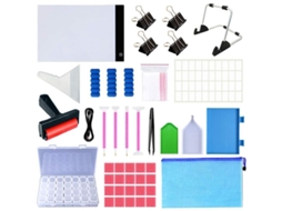 Conjunto de 98 peças para guardar ferramentas e acessórios de pintura com diamantes.