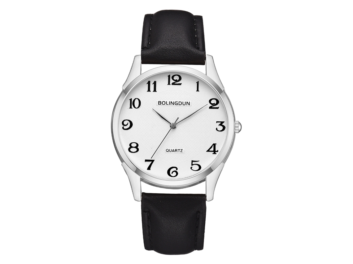 Relógio de Pulso de Quartzo Leisure com Design Elegante e Pulseira de Couro
