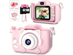 Câmera digital Yizhood Mini HD para crianças, ideal para tirar fotos e gravar vídeos, cartão de 32G