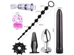 Conjunto Bdsm Bondage Perlas Anal Tapón Vibrador Varilla Juguetes Eróticos Adultos