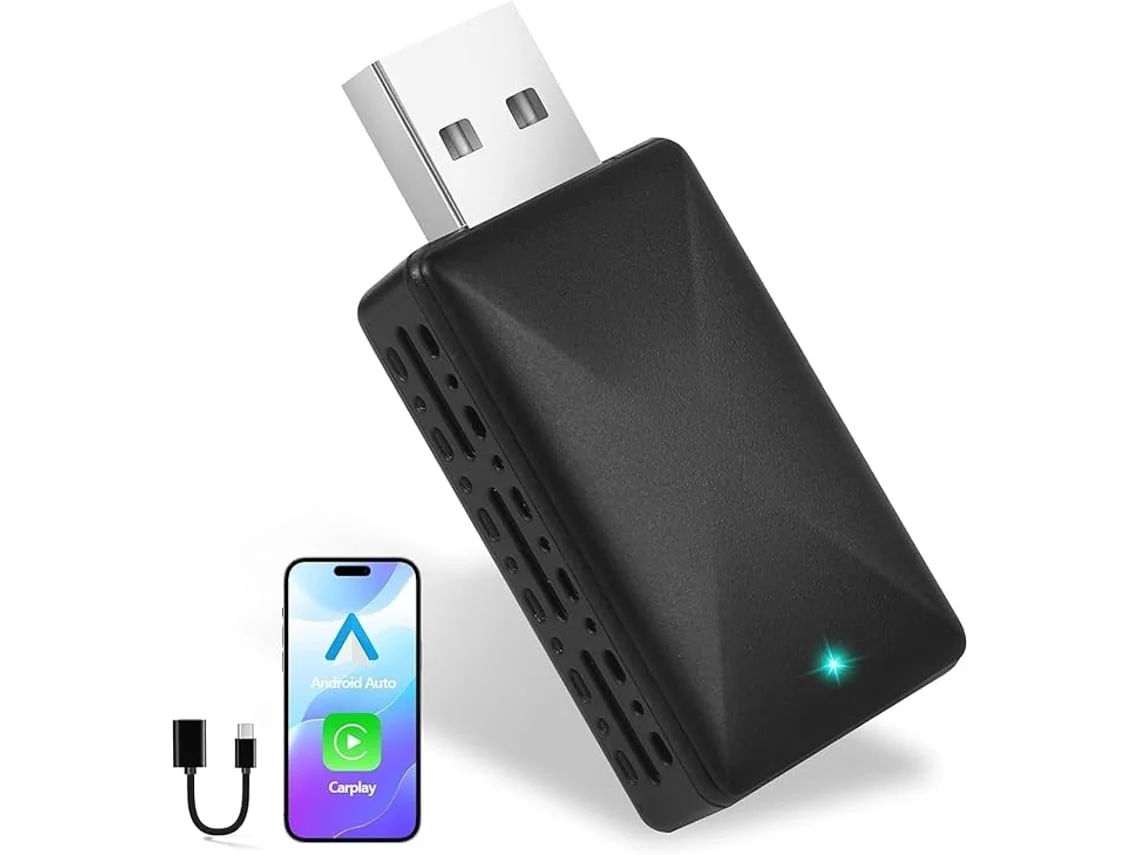 Adaptador Sem Fios Para Carplay E Android Auto, Plug Play, Usb C/usb A, Compatível Com Ios 10/android 11