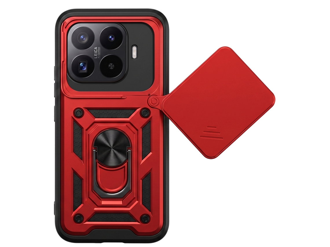 Capa Para O Xiaomi 17t Com Tampa Deslizante Para A Câmara E Anel Magnético