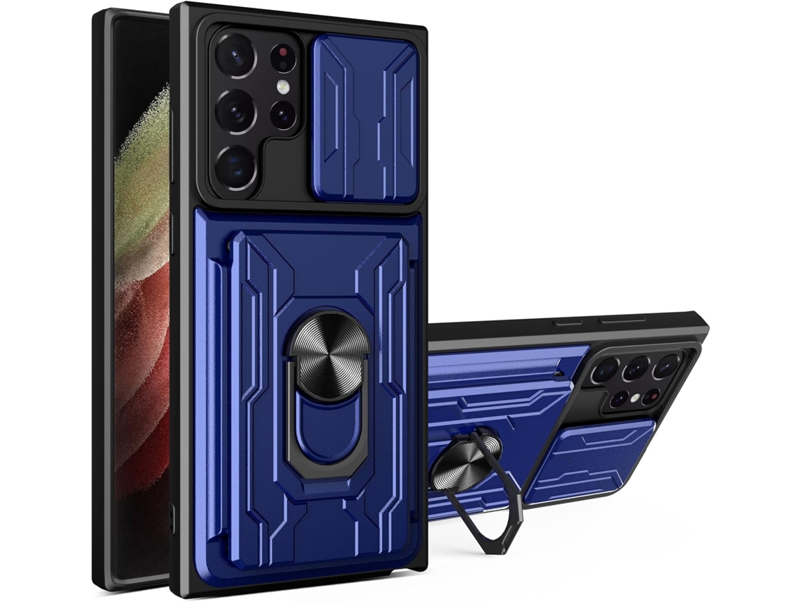 Lente para Telefone Ultra Proteção Deslizante para Samsung Galaxy S22 Ultra 5G HONGWE. Textura Macia Rígida com Anel de Suporte