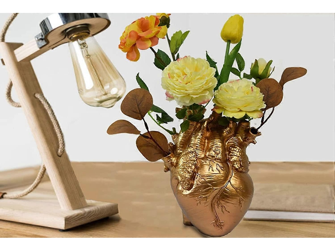 Vaso De Corazón Anatómico De Resina Creativo Decoración Hogar (champán)