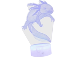 Luminária Noturna Led Hemobllo Axolotl Com Controle Por Toque E De Ou