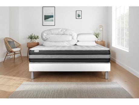Estrado Completo Ripas Vitalspring Vitalit Espuma Com Memória Branco (140x200)
