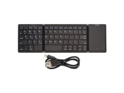 3 Fold Wireless Keyboard With Touchpad, Foldable Keyboard For Tablet Pc Smartphone, Built In Battery Efdafss