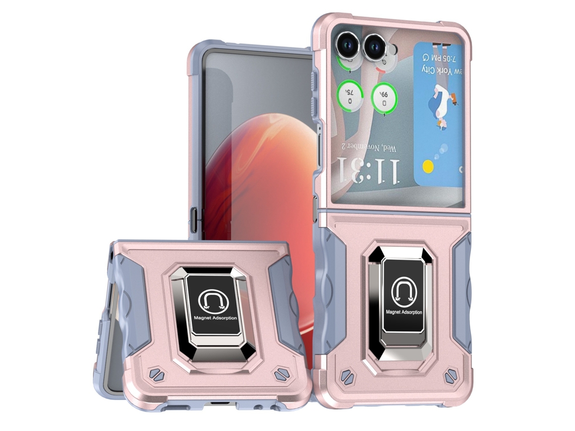 Capa Para Samsung Galaxy Z Flip7, Com Anel De Suporte E Proteção À Prova De Choque Rosa Panoona
