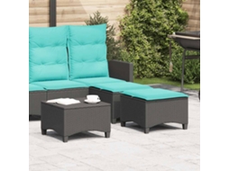 Vidaxl Bancos De Jardim Com Almofadas 2 Unid 55x55x36 Cm Vime Pe Preto