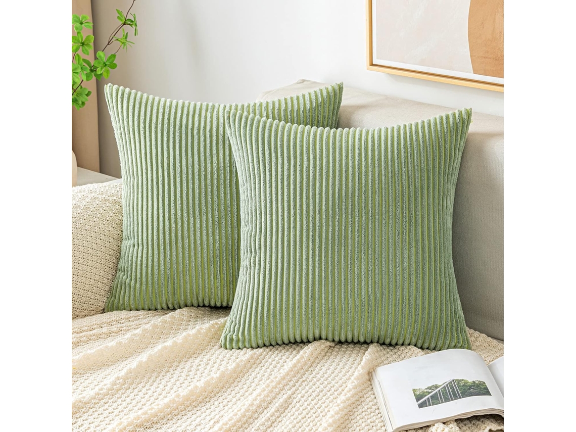 Capa de Almofada Decorativa de Corduroy, 40x40cm verde ZYBLSSBB