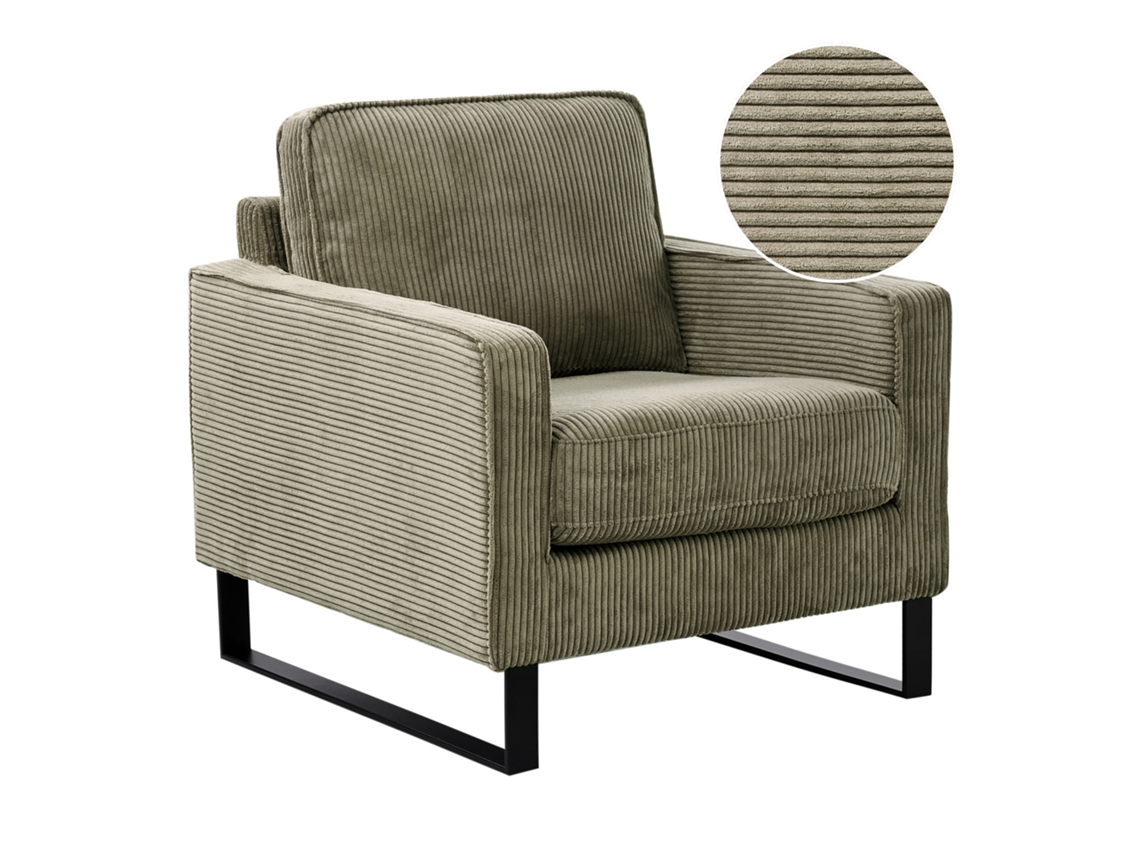Sillón Beliani Vind Ii De Pana Verde 76x82x82