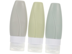 Conjunto De 3 Frascos De Silicone Para Viagem, Ideais Para Líquidos E Loções - Práticos E À Prova De Vazamentos