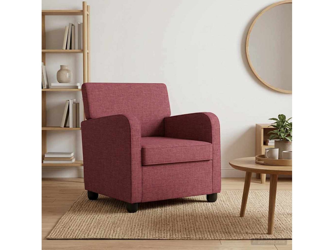Vidaxl Poltrona Vinho Vermelho Tecido