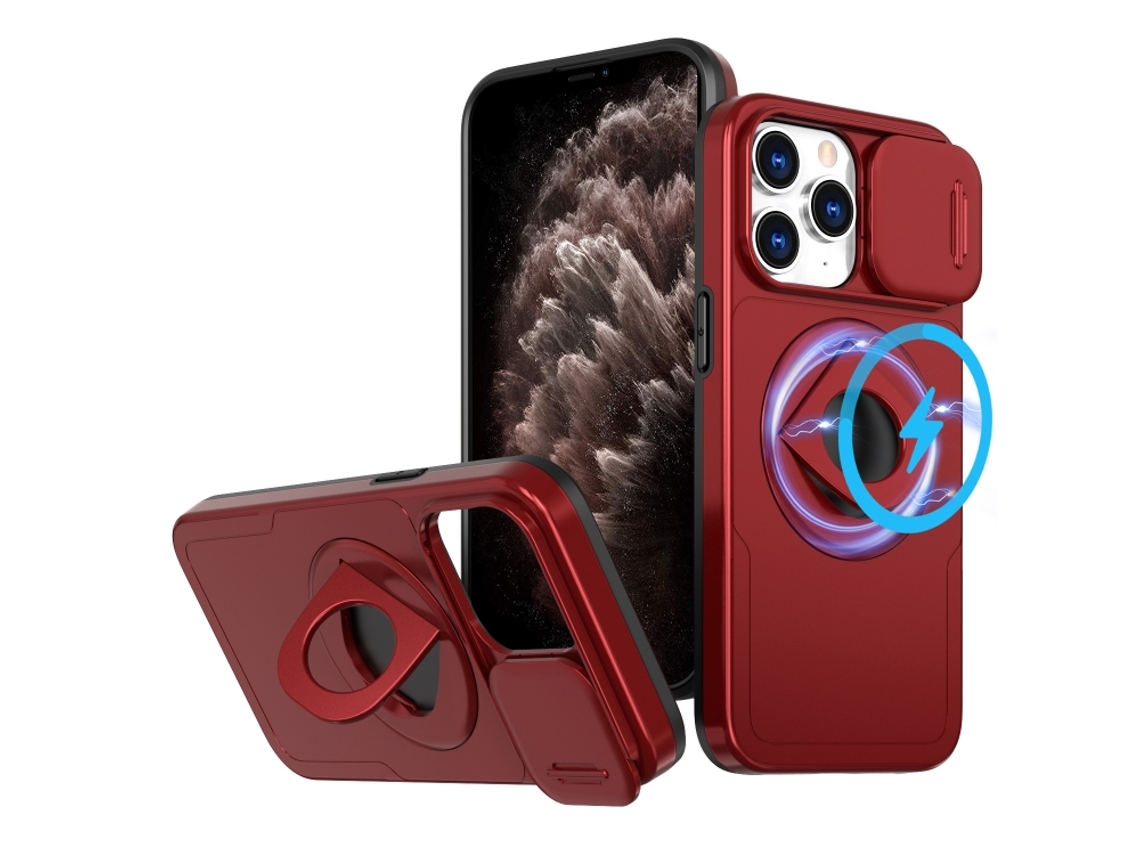 Capa Zruxe Compativel Com Iphone 11 Pro Max (camshield Magsafe Ring Holder - Armor - Vermelho)