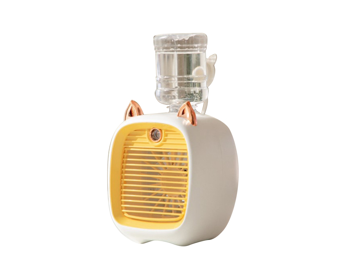 Ventilador Resfriador de Água Fox Usb 3 Modos de Spray Tanque 1200ml Amarelo