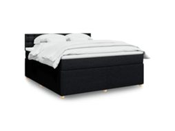 Vidaxl Cama Com Molas/colchão 180x200 Cm Tecido Preto
