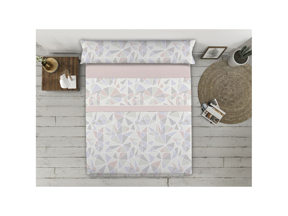 Conjunto De Lençol Happy Home Guadix Ah Poliéster Roxo (90x200)
