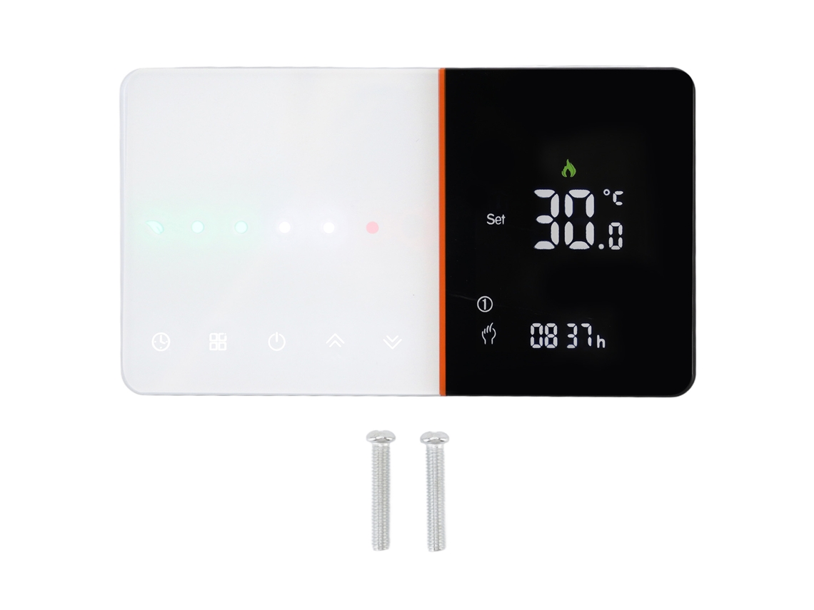 Termostato inteligente Wi-Fi programável com detecção PM2.5 controle por voz para caldeira a gás branco