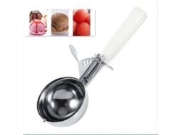 2026 cuchara de Acero Inoxidable Reutilizable para Helado, Puré, Frutas Y Galletas Con Mango de Plástico para Cocina