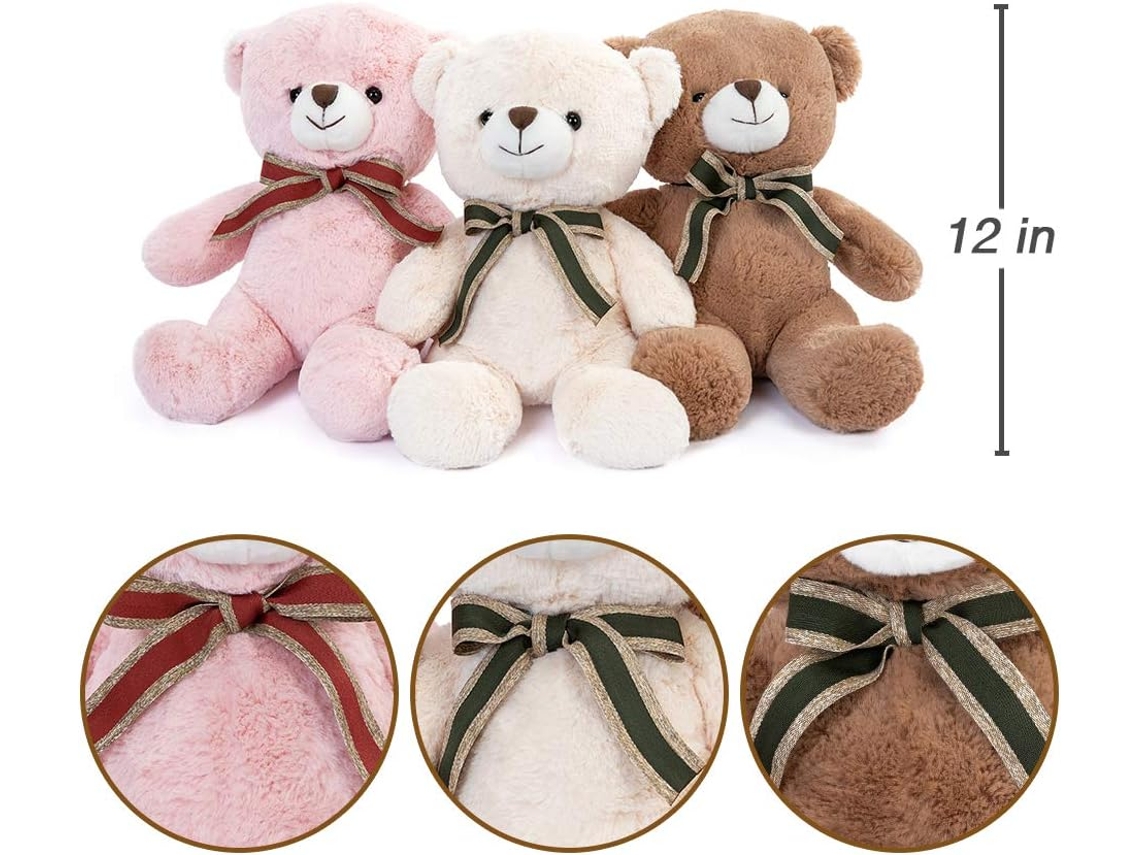Fofos e Macios de Ursinhos de Pelúcia em 3 Cores Pacote com 3 Ursinhos de Pelúcia para Presente para Meninos e Meninas JEDBESETZT