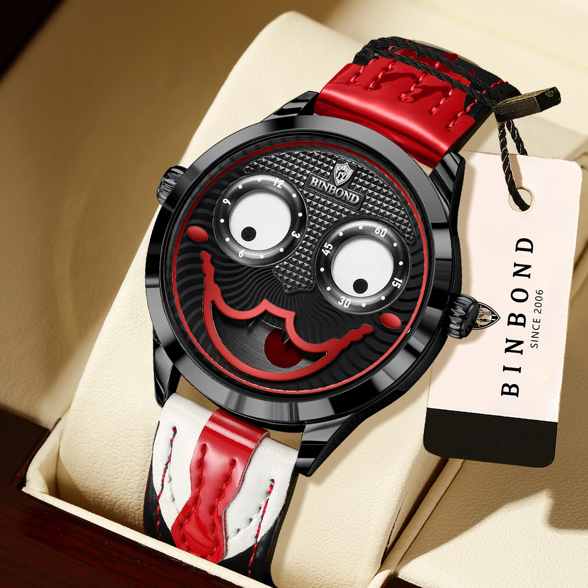 Relógio De Quartzo De Precisão, À Prova D'água, Casual, Com Pulseira De Couro Resistente.