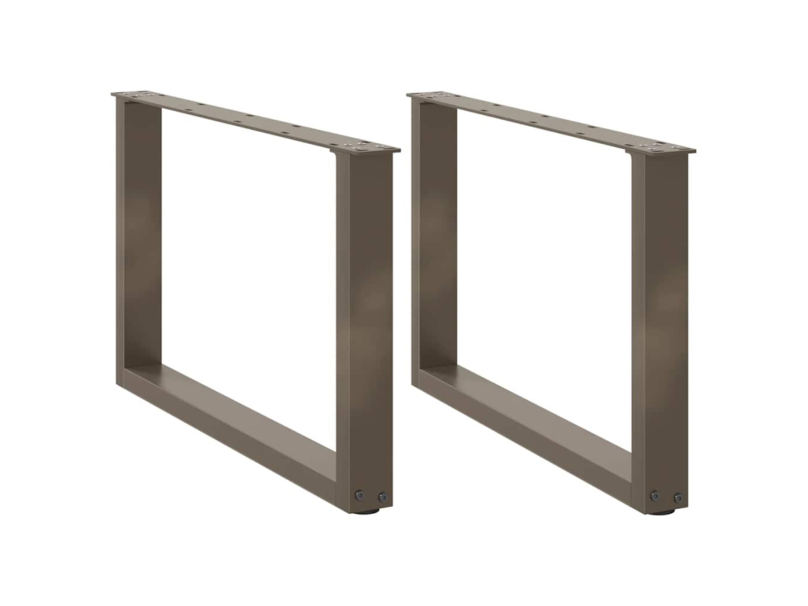 Vidaxl Pés Para Mesa De Centro Em Formato De U, 2 Peças, Aço Natural, 70x(42-43) Cm, Aço