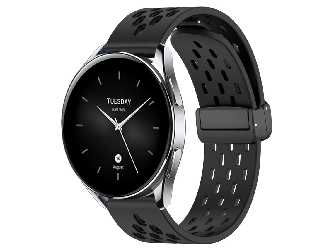 Bracelete de Smartwatch para Xiaomi Watch S2 42mm 22mm de silicone com fecho magnético dobrável (preta)
