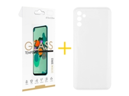 Pack 1 X Película de Vidro Temperado 2.5D + Capa SKYHE Samsung Galaxy A34 5G Silicone Liso Transparente Clear