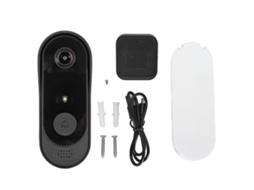 Timbre De Porta Com Câmera Sem Fio Wifi Ip67 Impermeável Visão Noturna Voz Bidirecional Ângulo Largo Externo