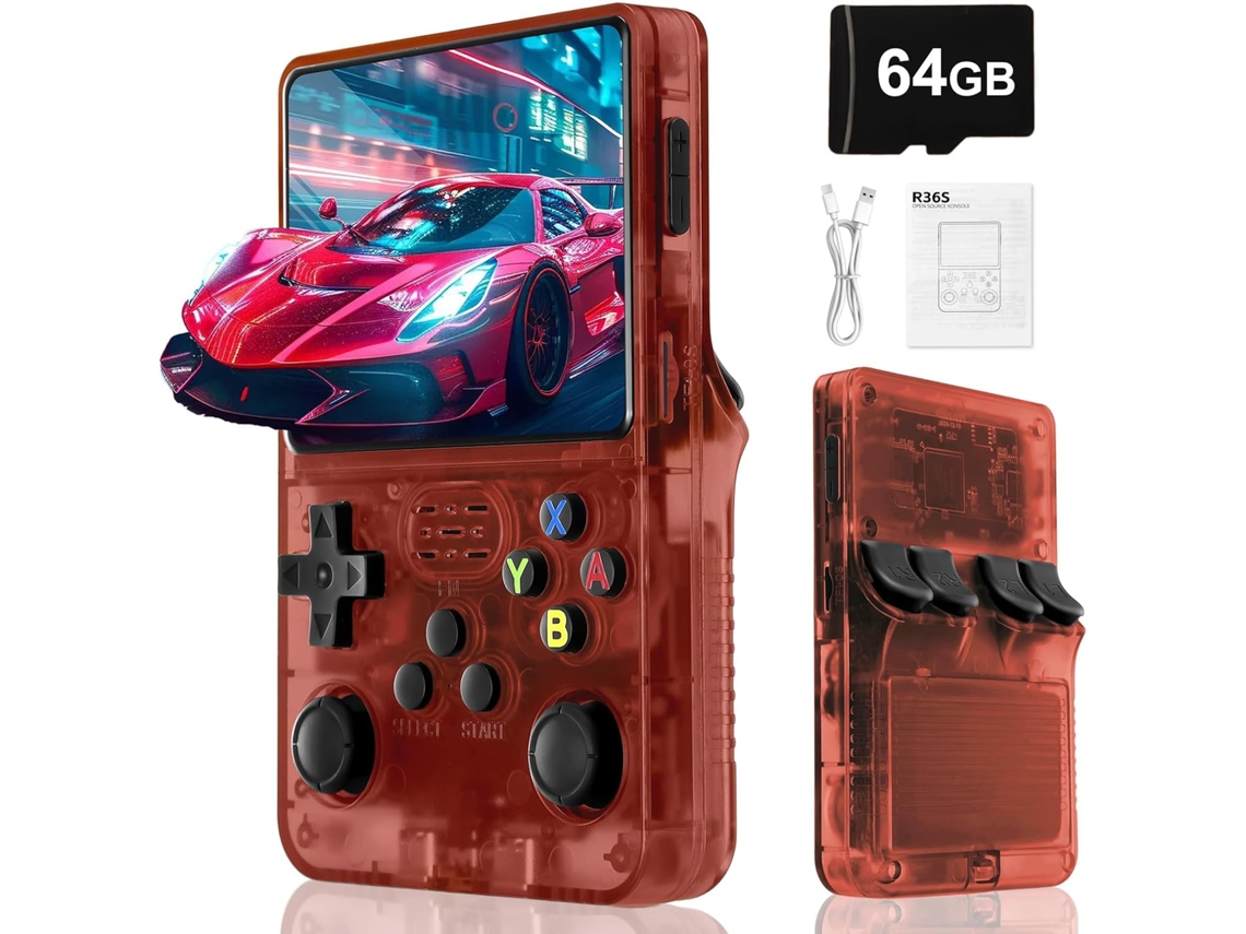 Console de Videogame Portátil Retrô R36s com Sistema Linux, Bateria 3000mah, Tela 3,5 Polegadas, Mais 30.00 0 Jogos Clássicos, VONKELIOS