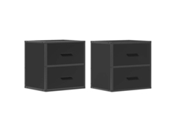Wall-mounted Bedside Cabinet, Wall-mounted Bedside Cabinets Vidaxl Preto Madeira Processada (n/a)