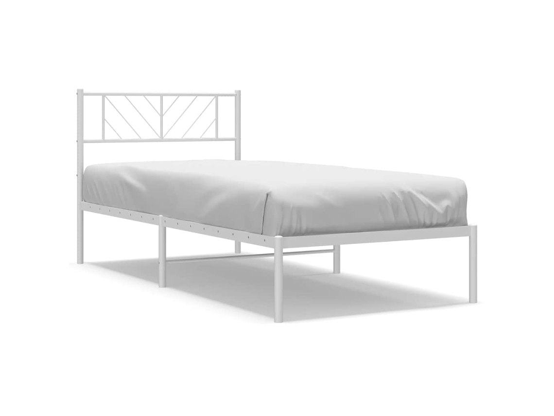 Metal Bed Frame, Metal Bed Frames Vidaxl Branco Aço (100 X 190 Cm)