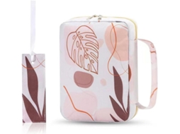 Capa Para Bíblia Feminina Com Zíper Duplo, Elegante Estojo Estampa De Folhas, Alça Interna E