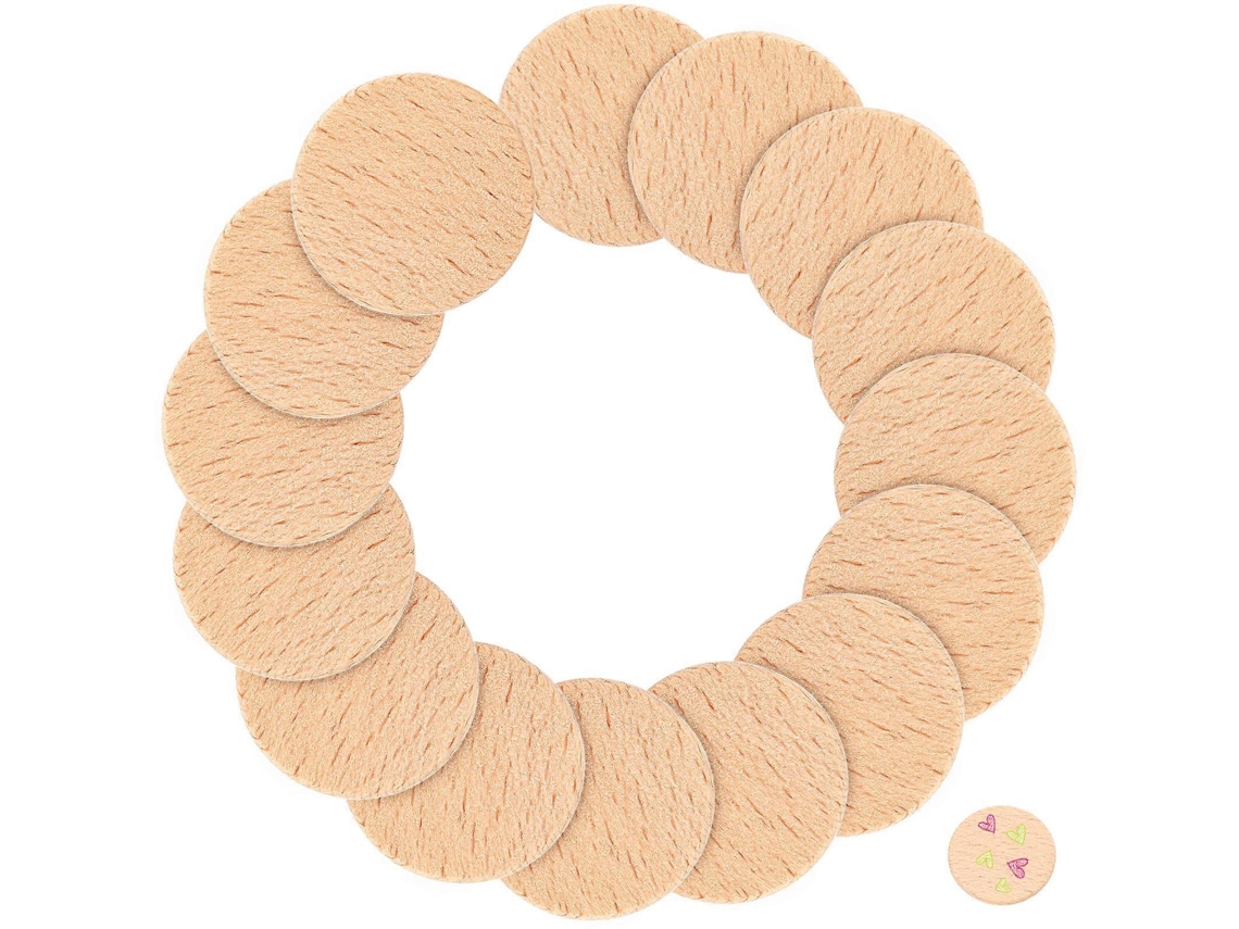 50 Fatias de Madeira Natural Não Finalizadas com Recortes Redondos para Artesanato Diy Decorações 3,8x3,8x0,35cm
