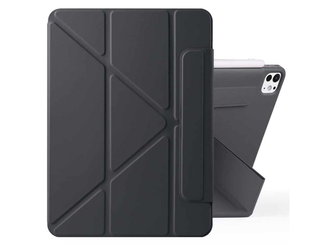 Capa Para Samsung Galaxy Tab S10 Fe 10.9 Pastas Magnéticas Destacável Com Design Y-fold E Fecho Magnético Preta
