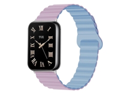 Bracelete para Xiaomi Band 9 Pro / 8 Pro Silicone Magnético Reversível Fecho Duas Cores Roxo Claro + Azul Acinzentado XIAOMOYU