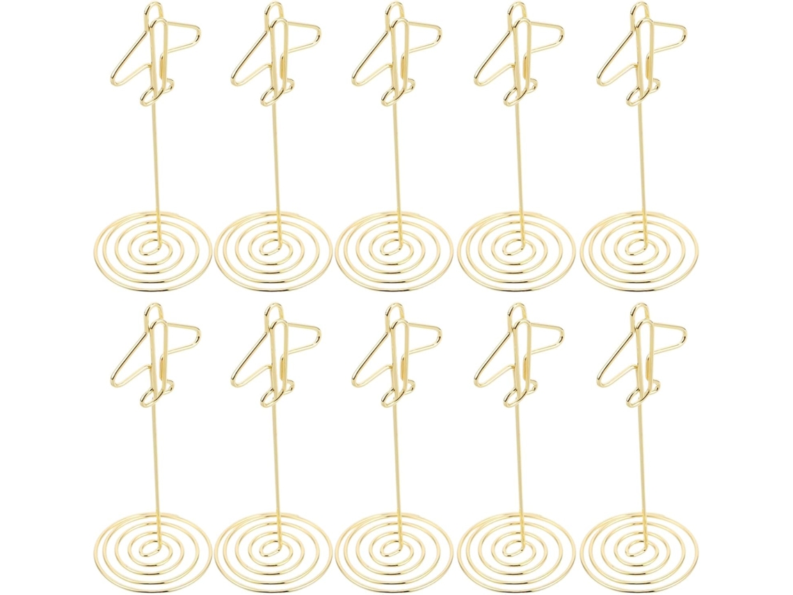 Clipes Metal Dourado Fotos Mesas Design Exclusivo Avião Resistente Conjunto 10 Unidades Decoração Casamentos GOKOCO