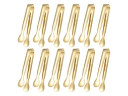 Ferramenta 12Pcs Cubo de Açúcar Aço Inoxidável Titular Pequeno Pinça Gelo Dourado 304 Pinças UISAVE