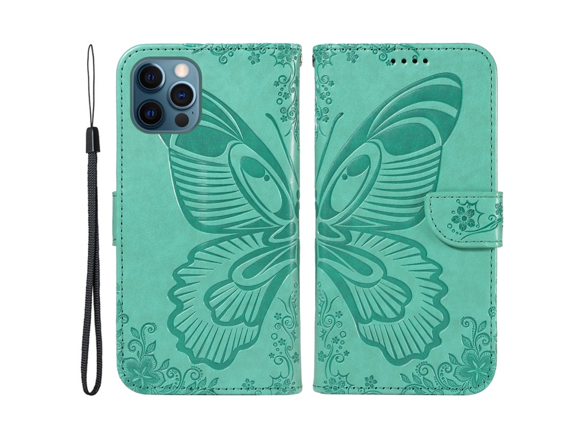 Capa Para Iphone 13 Pro Pele Sintética Verde