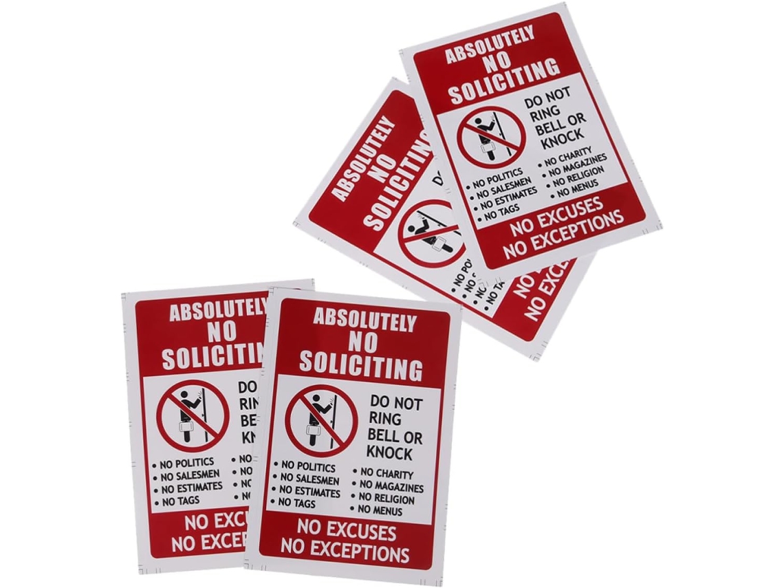 4 Adesivos "proibido Vendedores Ambulantes", Fáceis De Aplicar, Em Pvc Adesivo, Pacote Com 4 Unidades.