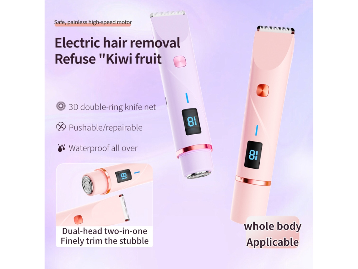 Lurelia Aparador Elétrico Ct16 Rosa, Cabeça Dupla, Recarregável, Corpo Inteiro, Embalagem Inglesa