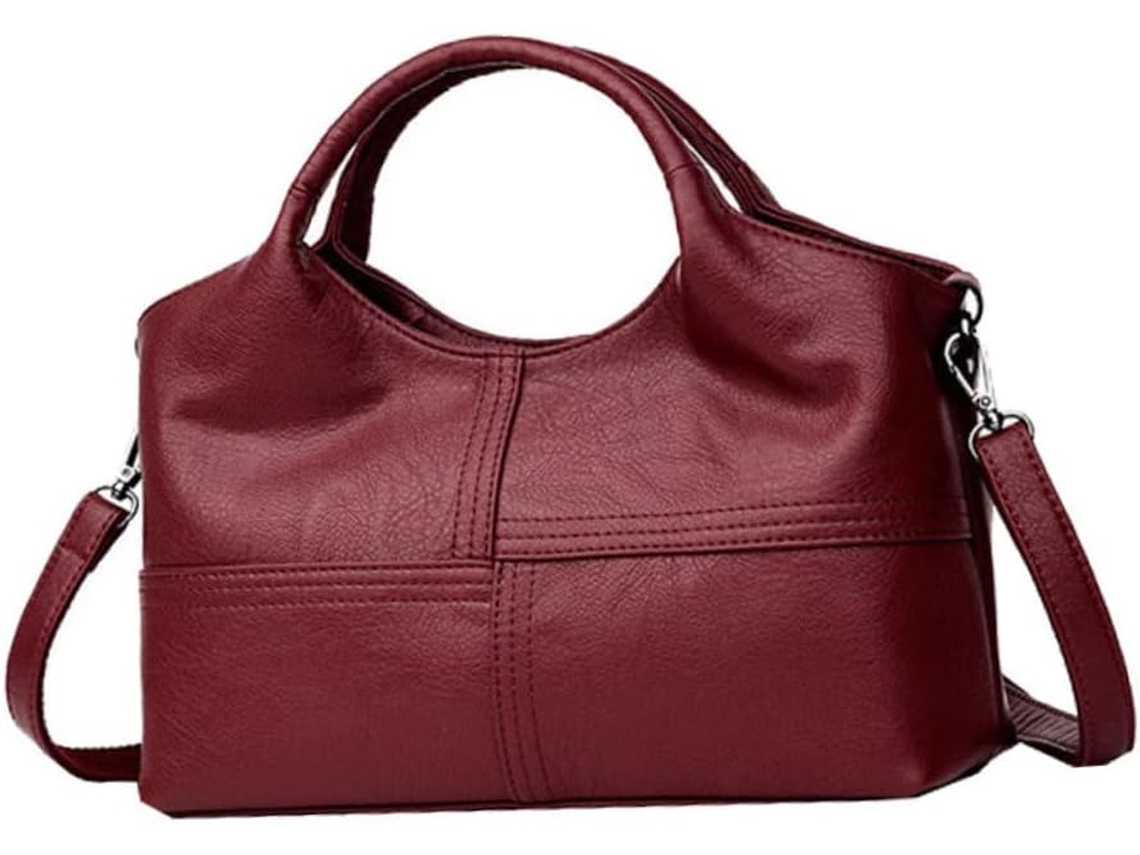 Bolsa Feminina Vintage, Grande Capacidade, Bolsa De Ombro Multifuncional, Elegante Em Couro Macio.
